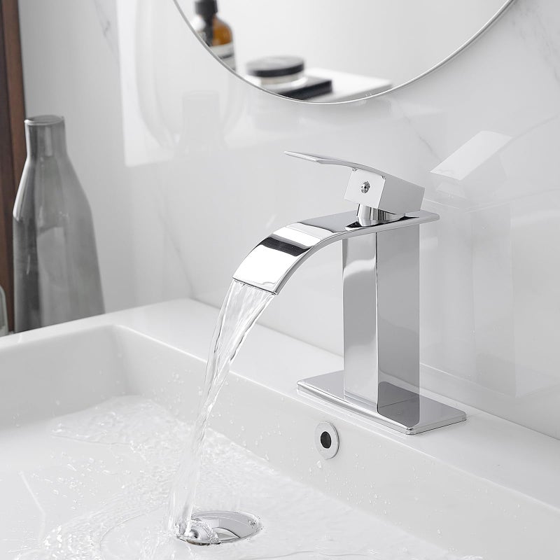 Green Spring Greenspring 6 Inch Chrome Sink Hole Cover, 4" Hole Cover Deck Plate, Bathroom Faucet Deck Plate, Stainless Steel Square Escutcheon for Bathroom or Kitchen Single Hole Vanity Sink Faucet - Image 3